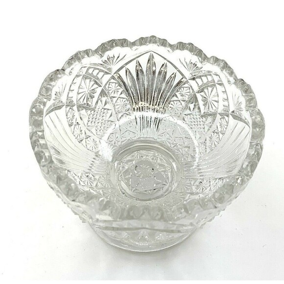 Bryce Higbee 2.25" Footed Bowl Dish Madora Arrowhead Oval Clear EAPG - Picture 8 of 11